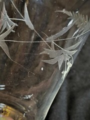 Set of (3) Vintage Weston Floral Etched Crystal 12 oz Iced Tea Water Glasses