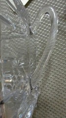 Vintage Cut Crystal Footed Cracker Biscuit Jar w Lid Waterford?