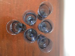 6 Pfaltzgraff Yorktowne Dark Blue Navy Stemmed Glasses 8 oz Water Wine Goblets