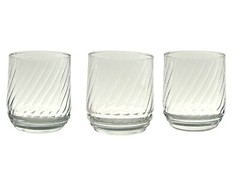 Ribbed Optic Swirl Tumbler Glass Set of 11