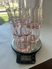 Five (5) IKEA POKAL 9 Panel Drinking Glasses 5.25” Pink Made In Italy #10288