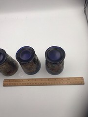 Blue Carnival Glass Tumblers Set Grapes And Leaves