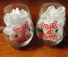 Hallmark Keepske «Make It Merry» Stemless Wine Glasses SET OF 2