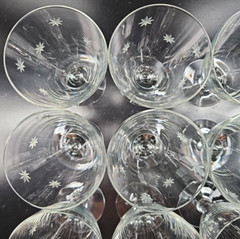 12 Arcadia Starlight Iced Tea Glass Set Vintage Clear Stars Cut Stemware MCM Lot