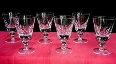 Saint Louis Jersey 6 Water Glasses 6 Crystal Cut Water Glasses Paquebot France