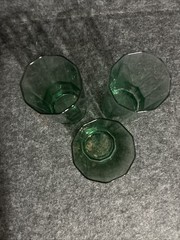 Anchor Hocking Essex Sea Glass Green Glasses, Set Of 3 Hexagon Tumblers 6 1/2 In