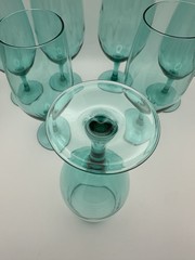 Luminarc France Crystal Iced Tea Glass Teal Green (Set of 7)
