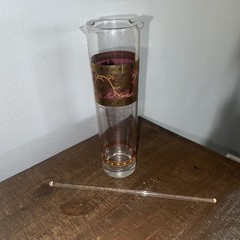 Cera Golden Grapes Cranberry High Ball Cocktail Mixer And Glass Stirrer Vintage