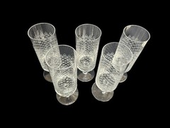 BJORN WIINBLAD ROSENTHAL ROMANCE CRYSTAL beer/Ice tea glasses x 5