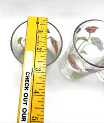 3 Signed CULVER Glassware 1960/1970’s Poppies Purple Pink White 14 Oz MCM