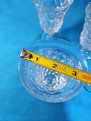 Set of 4 Fostoria Glass AMERICAN Water Footed Glasses Optic Cube