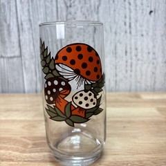 Vintage SEARS MERRY MUSHROOM GLASSES TUMBLERS set of 9