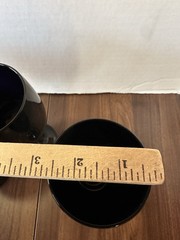 Vintage Libbey Black Amethyst Wine Glasses Set Of 3