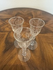 Rock Sharpe Halifax Hand Blown Cordial Glasses By Libbey 5”