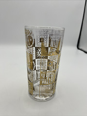 Georges Briard 5.5” Tall Set of 2 Gold Celeste Sun MCM Barware Glassware 1960s