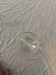 Vintage Glass Brandy Snifter Goblet, Stemmed Round Shape, 5 in Tall