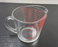 Vintage 4 Cup 1 Qt Anchor Hocking Glass Red Measuring Cup Oven Basics No. 499