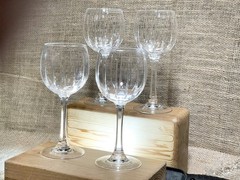 Set of 4 – RCR Royal Crystal Rock – Linea Water Goblets 7.3/8″ Tall/ ITALY