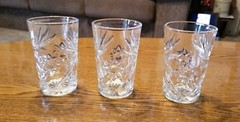 7 Early American Prescut Tumblers Anchor Hocking 4 oz Juice Glasses 4″x2.5” EAPC