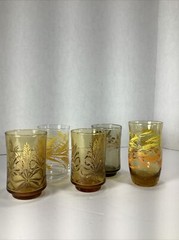 Vintage Wheat Design 4oz Juice Glasses By Libbey®️~Mixed Lot