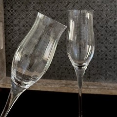 Vintage Rosenthal Crystal Champagne Flutes Glasses Set of 2 Tulip Signed 9.75”