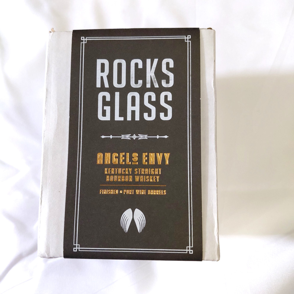 Angels Envy Rocks Glass Etched Polish Crystal Clear Hands 2020 Kentucky Bourbon