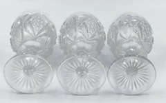 Set of 3 Pennsylvania Clear by U.S. Glass 4.25 Tall Wine Cordial Goblet Glasses