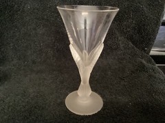 Sasaki vintage crystal frosted dove cordial glasses (6)