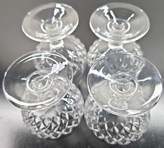 4) Cristal D’Arques Longchamp Brandy Glass Set Crystal Cut Snifters Stemware Lot