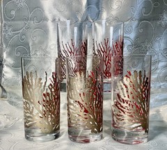 5 Vintage Ninchi Locatelli for Egizia Highball Bar Ware Glasses «Great Cond»