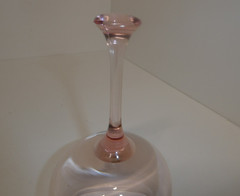 VTG RARE NOS TIFFIN WINE GLASS PINK STEM BOWL STYLE PAPER LABEL 6 1/2″ SNIFTER