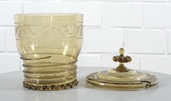 magnificent Art Nouveau Art Nouveau Bowl 4 L with 10 glasses 12 pieces