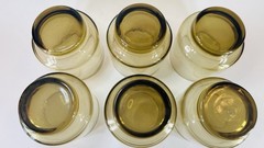 Set of 6 Vintage Libbey Glass Tawny Accent 9oz Old Fashioned Glasses 3 1/4” Tall