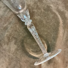 Vintage Bohemian Crystal Crystalex Air Twist Stem Lot Of 4 Glass Goblet