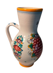 Pitcher Beringer Vinyards Wine Country Redware Hand Paint Stamped and Numbered