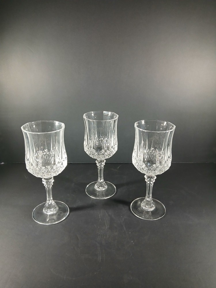 Cristal D’ Arques – Durand 7.5” ‘Longchamp’ Lead Crystal Water Goblet, Set of 3