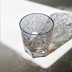 8oz/240ML Whiskey Glasses Tumbler Hand Cut Crystal Colored Glass Edo Kiriko NEW