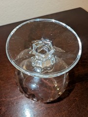 Vintage Cut Crystal Cognac Glass 4.5” Brandy Snifter Vertical Groove Design 70s