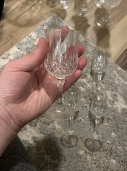 Set of 6 Longchamp 6 cl Durand Cristal d’Arques 24% Lead Crystal Cordial Glasses