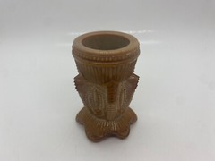 Vintage Chocolate Slag Glass Cactus Toothpick Holder C43a