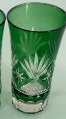 1 AJKA JADE CREEN CUT TO CLEAR CRYSTAL JUICE OR WATER GLASS