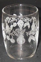 Bartlett-Collins RAISED GRAPEVINE DECORATION No 806 Clear Gold Juice Tumbler