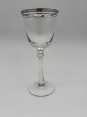 1 MIkasa Silver Mist Crystal Wine Glass Vtg 1979-1987 Platinum Rim Discontinued