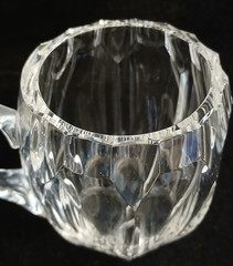 Set of 2 Vintage Clear Crystal Punch Cups Paneled Cut