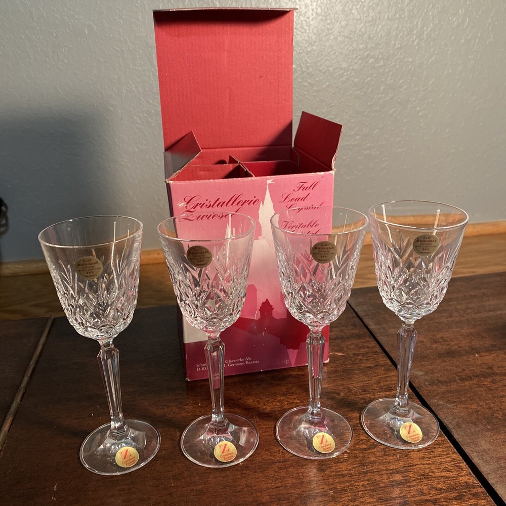 4 Cristallerie Zwiesel Celebration Crystal Cordial Glasses New In Original Box