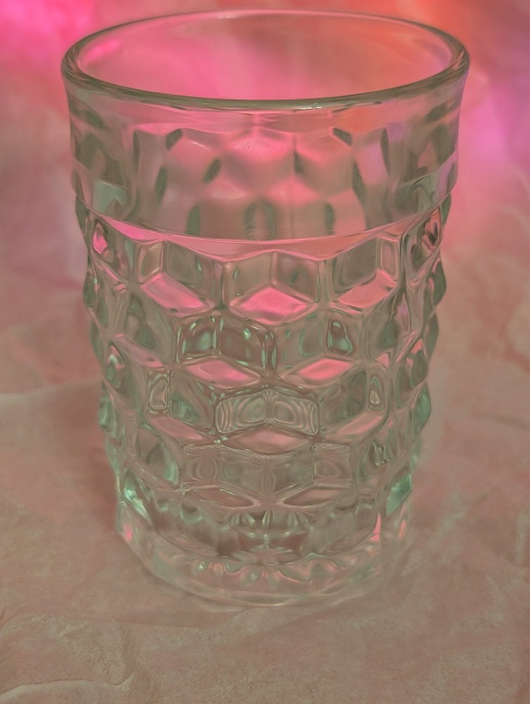 FOSTORIA AMERICAN CUBIST FLAT TUMBLER…4″ TALL… EXCELLENT CONDITION