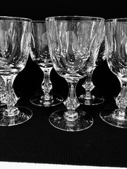 Vintage Tiffin-Franciscan Mirage Cut Crystal Water Goblets Set of 7