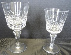 11 Piece Crystal Stemware Criss Cross Design Faceted Stems