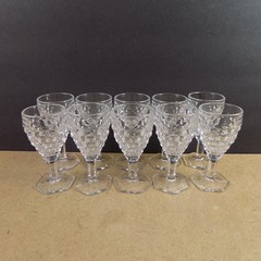 10 Fostoria American Small Wine Glasses 4-3/8″ Tall VGC Cube
