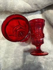 Fostoria Argus Ruby Red Iced Tea Drinking Glasses 6 5/8″ Set of 2